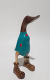 Duck in Turquoise with Red Harts and Boots