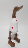Duck in White with Red Harts and Boots