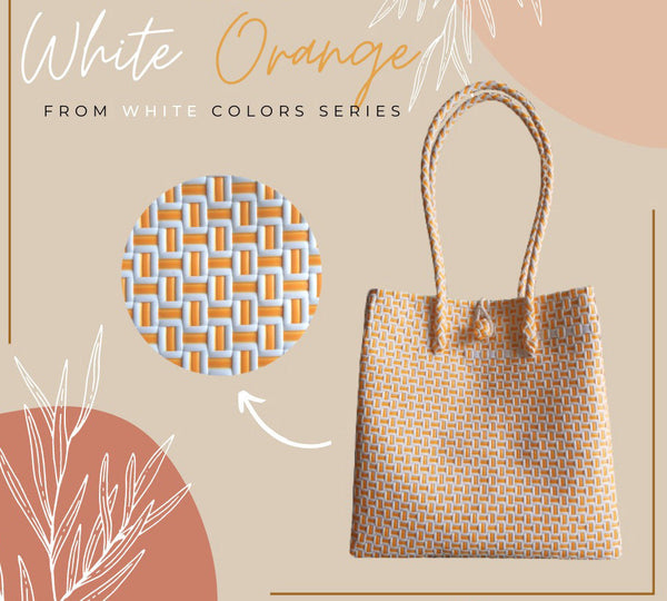 Bags from Recycled Plastic (White / Orange)