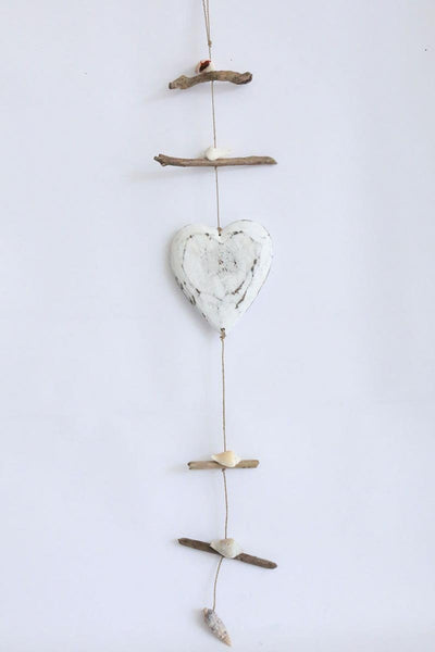 Hanging decoration Heart White