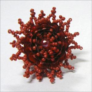 Beads Napkin Rings with Flower Motif (set of 4 pcs)