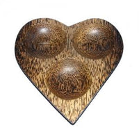 Triple Hole Heart Plate (Palm wood)