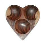 Triple Hole Heart Plate (Rosewood)