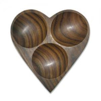 Triple Hole Heart Plate (Rosewood)