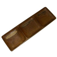 Rectangular Plate with 3 compartment (Teak)