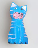 Wooden painting cat magnet Set of 4