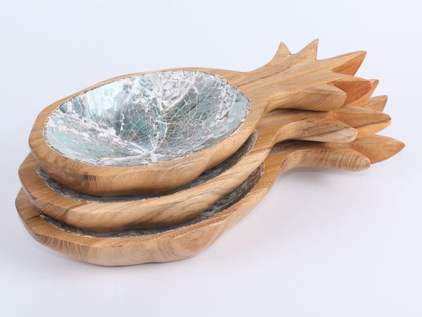 Wooden bowl set of 3 Pineapple