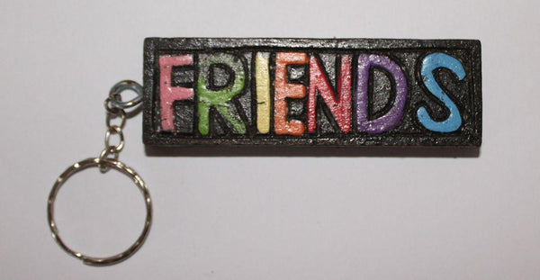Square Wooden Key Ring (Friends / Family / Kiss / Beach)