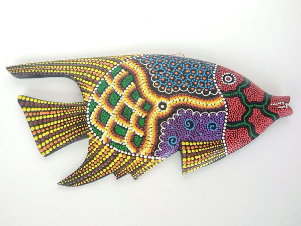 Wooden fish dot painted